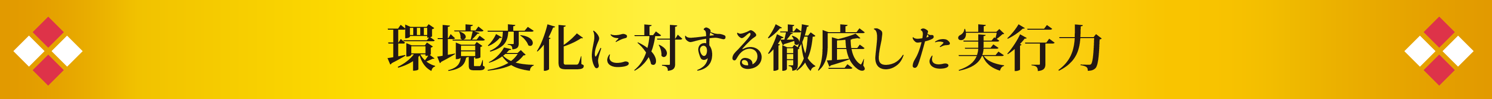 環境変化に対する徹底した実行力